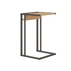 15 X 14 X 25 In. Noa C End Table In Birch Melamine With Black Metal Painted Frame