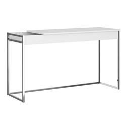 Kd-b190wh 53 X 18 X 30 In. Noa Office Desk In Matte White With Chromed Metal Frame