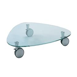 Cb-001is-cl 52 X 53 X 1.5 In. Jagger Cocktail Table In Clear Tempered Glass With 3 Rolling Coasters - Clear