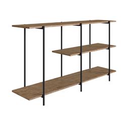 Kd-b2203wal Peak Console Table In Walnut Melamine With Black Painted Metal Frame - 29.5 X 13 X 53.5 In.