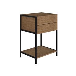 Kd-b2216wal Clark Nightstand In Walnut Melamine With Black Painted Metal Frame - 25.5 X 14.5 X 17.5 In.