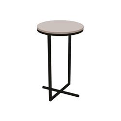 Kd-b2219wht Rosy End Table In White Melamine With Black Painted Metal Frame - 30 X 18.5 X 36.5 In.