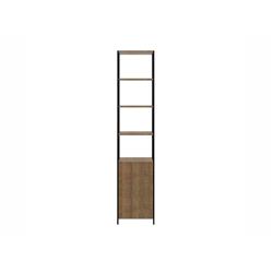 Kd-b2280wal Clark Bookcase In Walnut Melamine With Black Painted Metal Frame - 83.5 X 15 X 17.5 In.