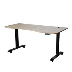 Ab-63b 63 In. Ergonomic Electric Adjustable Height Desk With Black Legs, Natural Oak