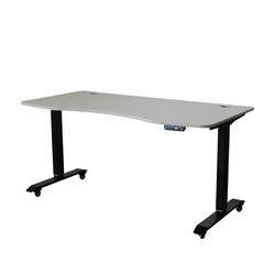 Ab-63a 63 In. Ergonomic Electric Adjustable Height Desk With Black Legs, Off-white Maple