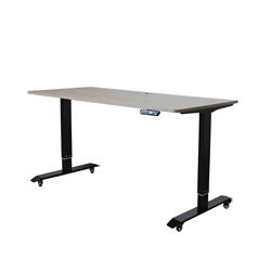 Ab-57b 57 In. Ergonomic Electric Adjustable Height Desk With Black Legs, Natural Oak