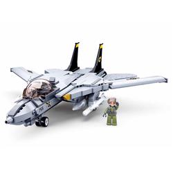 Model Bricks F14 Fighter Jet Building Brick Kit, 396 Piece