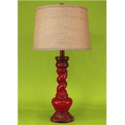Coast Lamp Manufacturer 14-c11c Aged Brick Red Country Twist Table Lamp - 31 In.