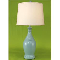 Coast Lamp Manufacturer 14-c25c High Gloss Atlantic Grey Ribbed Tear Drop Table Lamp - 30 In.