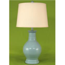 Coast Lamp Manufacturer 14-c25d High Gloss Atlantic Grey Bulbous Table Lamp - 26.5 In.