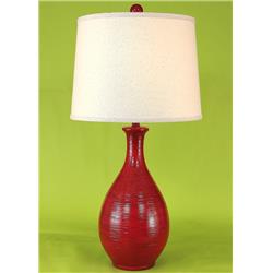 Coast Lamp Manufacturer 14-c27c Glazed Brick Red Ridged Tear Drop Table Lamp - 29.5 In.