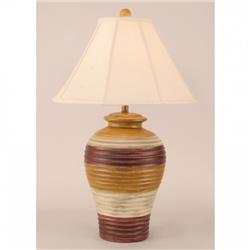 Coast Lamp Manufacturer 12-r3a Glaze Chunky Ribbed Table Lamp With Linen Shade - 29 In.