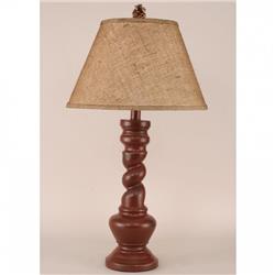 Coast Lamp Manufacturer 12-r4a Distressed Red Country Twist Table Lamp With Real Pine Cone Accent - 31 In.