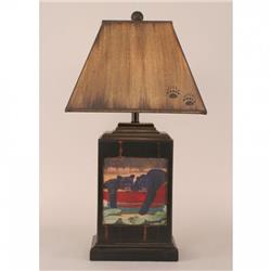 Coast Lamp Manufacturer 12-r18d Distressed Black Rectangle Cubs In Canoe Table Lamp - 30 In.