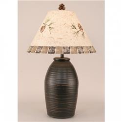 Coast Lamp Manufacturer 12-r27a Distressed Black Ginger Jar With Pine Cone Shade - 28.5 In.