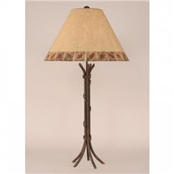 Coast Lamp Manufacturer 12-r30a Rust Iron Table Lamp With Braided Wire-fall Leaves Shade - 32 In.