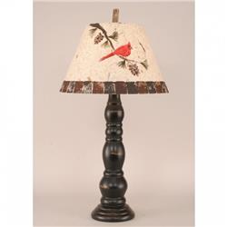 Coast Lamp Manufacturer 12-r31e Distressed Black Sectioned Candlestick Table Lamp With Cardinal Shade - 31 In.
