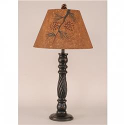 Coast Lamp Manufacturer 12-r35d Distressed Black Swirl Table Lamp With Pine Branch Shade - 32 In.