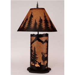 Coast Lamp Manufacturer 15-r7d Kodiak Large Deer Scene Table Lamp With Night Light - 33.5 In.