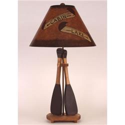 Coast Lamp Manufacturer 15-r13a Stain & Red Cabin & Lake 2 Paddle Table Lamp - 31 In.