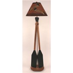 Coast Lamp Manufacturer 15-r13b Stain & Green Cabin & Lake 2 Paddle Floor Lamp - 63 In.