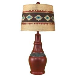 Coast Lamp Manufacturer 15-r16b Rio & Jade Casual Table Lamp With Ribbed Accent-south Western Shade - 29.5 In.