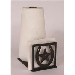 Coast Lamp Manufacturer 15-r21g Iron Horseshoe & Star Paper Towel & Napkin Holder - Burnt Sienna