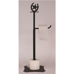 Coast Lamp Manufacturer 15-r21h Iron Horseshoe & Star Toilet Paper Stand - Burnt Sienna - 31.5 In.
