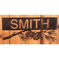 Coast Lamp Manufacturer 15-r22d Iron Pine Cone Branch Personalized Sign - Burnt Sienna