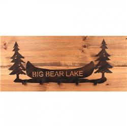 Coast Lamp Manufacturer 15-r23b-36 36 In. Iron Pine Tree & Canoe Personalized Sign - Burnt Sienna