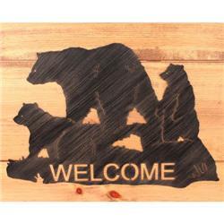 Coast Lamp Manufacturer 15-r24a Iron Bear Family Welcome Sign - Burnt Sienna