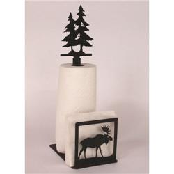 Coast Lamp Manufacturer 15-r25k Iron Moose & Tree Paper Towel & Napkin Holder