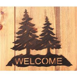 Coast Lamp Manufacturer 15-r32a Iron Pine Tree Welcome Sign - Burnt Sienna