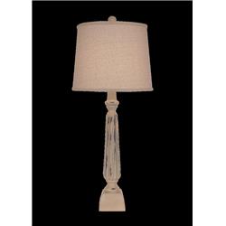 Coast Lamp Manufacturing 17-c8d Distressed Cottage Ribbed Candlestick Table Lamp