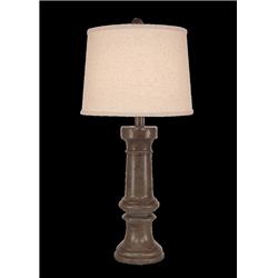 Coast Lamp Manufacturing 17-c10d Tarnished Pale Grey Chunky Casual Table Lamp
