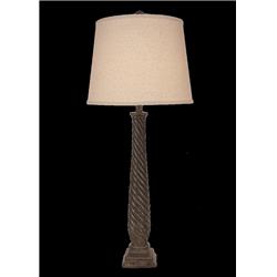Coast Lamp Manufacturing 17-c12f Tarnished Pale Grey Tall Slender Swirl Table Lamp