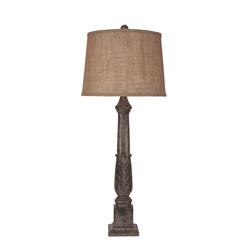 Coast Lamp Manufacturing 17-c13d Tarnished Pale Grey Acanthus Leaf Table Lamp
