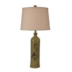 Coast Lamp Manufacturing 17-c19b Distressed Lime Tall Birds On A Branch Table Lamp