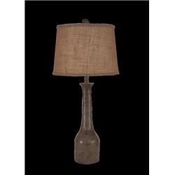 Coast Lamp Manufacturing 17-c21b Tarnished Pale Grey Slender Neck Textured Pottery Table Lamp