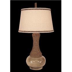 Coast Lamp Manufacturing 17-b31a Cottage Glaze Aldaddin Table Lamp With Rope
