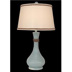 Coast Lamp Manufacturing 17-b32a Weathered Atlantic Grey Smooth Genie Bottle Table Lamp With Rope Accent