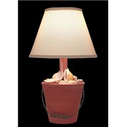 Coast Lamp Manufacturing 17-b40a Weathered Coral Mini Bucket Of Shells Accent Lamp