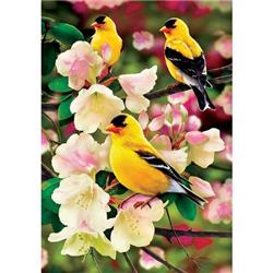 3114fl Goldfinch Gathering Double Sided House Flag