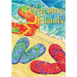 3123fl Welcome Flops Double Sided House Flag