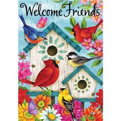 3642fl Welcome Friends Double Sided House Flag