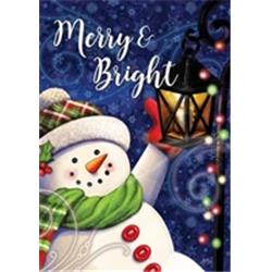 3870fl 28 X 40 In. Merry & Bright Snowman Reversible House Polyester Flag
