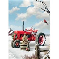 3883fl 28 X 40 In. Red Tractor House Polyester Flag