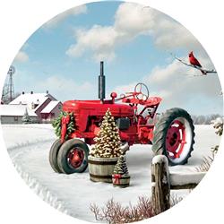 3883mg 6 In. Round Red Tractor Accent Magnet