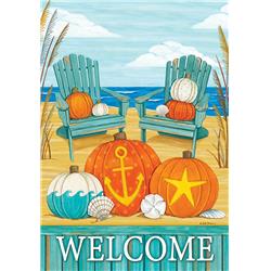 4106fl 28 X 40 In. Beach Pumpkins Welcome Double Sided House Flag