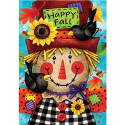 4109fm 12 X 18 In. Happy Scarecrow Fall Double Sided Garden Flag